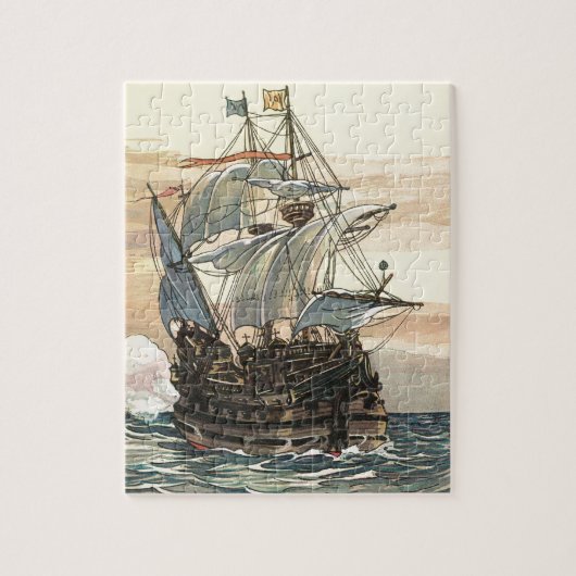 Piratenschip, Galleon Sailing on the Ocean Legpuzzel (Verticaal)