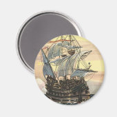Piratenschip, Galleon Sailing on the Ocean Magneet (Voorkant / Achterkant)