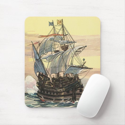  Piratenschip, Galleon Sailing on the Ocean Muismat (Met muis)