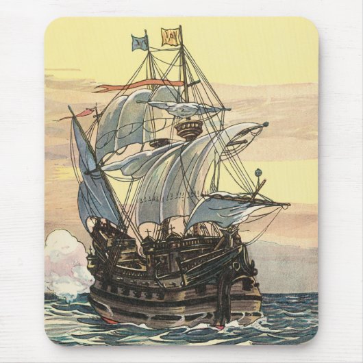 Piratenschip, Galleon Sailing on the Ocean Muismat (Voorkant)