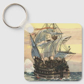  Piratenschip, Galleon Sailing on the Ocean Sleutelhanger (Voorkant)