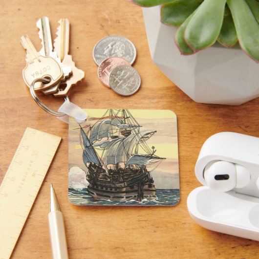  Piratenschip, Galleon Sailing on the Ocean Sleutelhanger (Bureau)