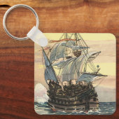  Piratenschip, Galleon Sailing on the Ocean Sleutelhanger (Voorkant)