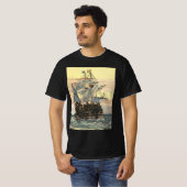  Piratenschip, Galleon Sailing on the Ocean T-shirt (Voorkant volledig)