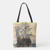 Piratenschip, Galleon Sailing on the Ocean Tote Bag (Achterkant)