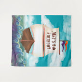 Piratenschip Galleon Verjaardagsfeestje Achtergron Wandkleed (Voorkant (horizontaal))