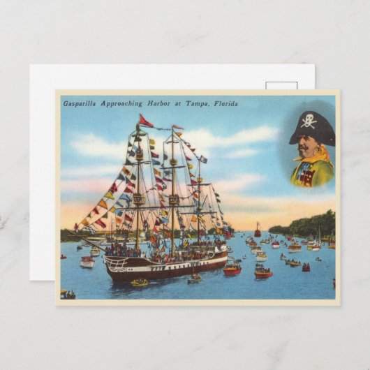  piratenschip Gasparilla Briefkaart (Voorkant / Achterkant)