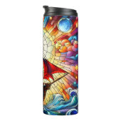 Piratenschip Glas in lood Art Thermosbeker (Geroteerd rechts)