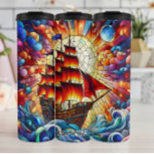 Piratenschip Glas in lood Art Thermosbeker