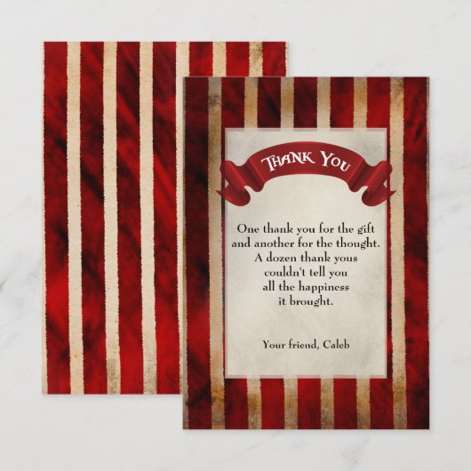 Piratenschip Grunge Verjaardagsfeest Dank u kaart (Voorkant / Achterkant)