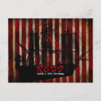 Piratenschip Grunge Verjaardagsfeest RSVP Briefkaa