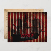 Piratenschip Grunge Verjaardagsfeest RSVP Briefkaa Uitnodiging Briefkaart (Voorkant / Achterkant)
