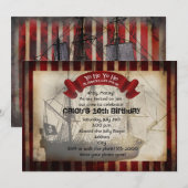 Piratenschip Grungy Grunge Party Uitnodiging (Voorkant / Achterkant)