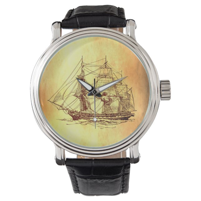 piratenschip horloge (Voorkant)