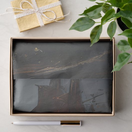 Piratenschip in de strijd Decoupage Tissuepapier (Geschenk)