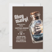 Piratenschip in een fles Verjaardag Kaart (Voorkant)
