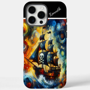 Piratenschip in een sterrenschip Storm iPhone 16 Pro Max Hoesje