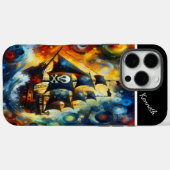 Piratenschip in een sterrenschip Storm Case-Mate iPhone Case (Achterkant (horizontaal))