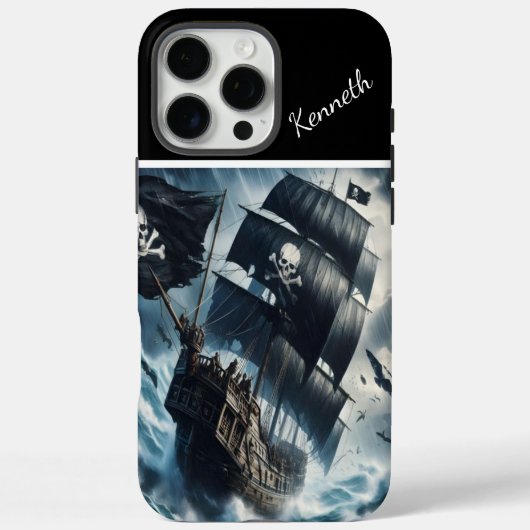 piratenschip in een storm Case-Mate iPhone case (Achterkant)