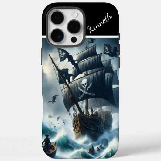 Piratenschip in een Storm Case-Mate iPhone Case (Achterkant)