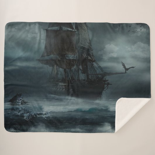 PIRATENSCHIP in een STORM Sherpa Deken (Voorkant (horizontaal))