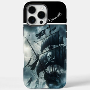 Piratenschip in stormachtige Zeeen iPhone 16 Pro Max Hoesje