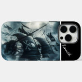 Piratenschip in stormachtige Zeeen Case-Mate iPhone Case (Achterkant (horizontaal))