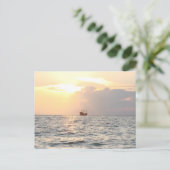 Piratenschip in Sunset Briefkaart (Staand voorkant)