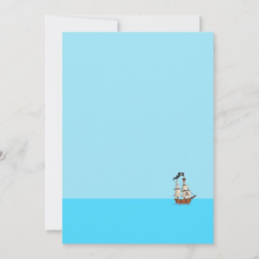 Piratenschip Jongen Verjaardagsfeestuitnodiging Kaart (Achterkant)