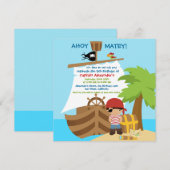 Piratenschip Jongen Verjaardagsfeestuitnodiging Kaart (Voorkant / Achterkant)