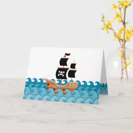 Piratenschip Kaart (Gele Bloem)