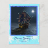 Piratenschip Kerstgroet briefkaart nautisch (Voorkant)