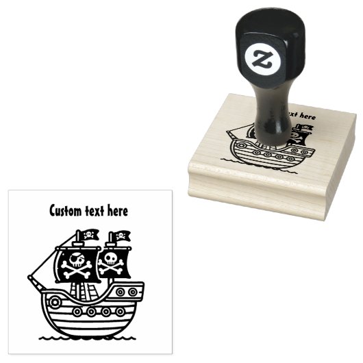 Piratenschip Kinder Rubberstempel (Gestempeld)