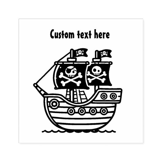 Piratenschip Kinder Rubberstempel (Afrduk)