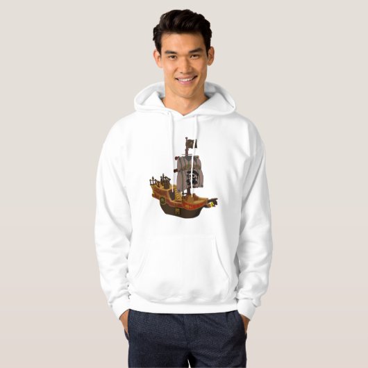 Piratenschip Mannen Hoodie (Voorkant volledig)