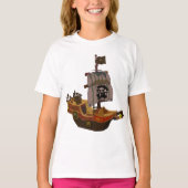 Piratenschip Meisjes T-shirt (Voorkant)
