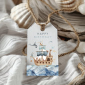 Piratenschip met dieren Kinder partij Cadeaulabel