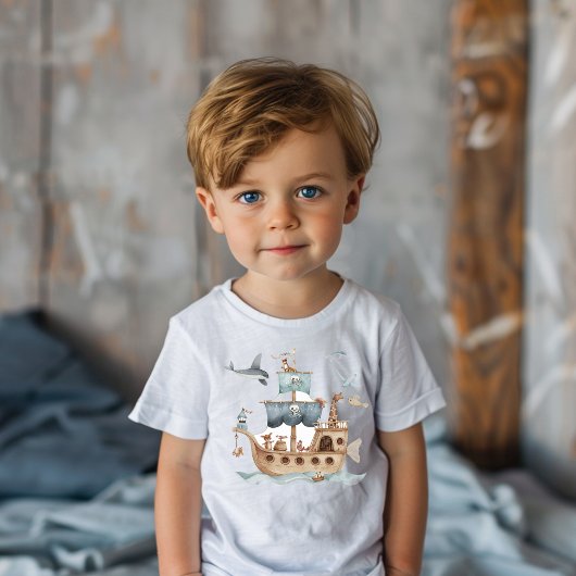 Piratenschip met dieren Kinder partij Kinder Shirts