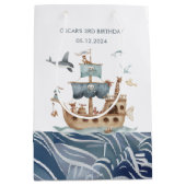 Piratenschip met dieren Kinder partij Medium Cadeauzakje (Voorkant)