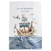 Piratenschip met dieren Kinder partij Medium Cadeauzakje (Achterkant)