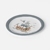Piratenschip met dieren Kinder partij Papieren Bordje (Gekanteld)