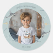 Piratenschip met dieren Kinder partij Ronde Sticker (Voorkant)