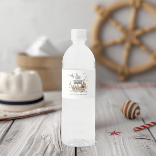 Piratenschip met dieren Kinder partij Waterfles Etiket