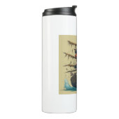 piratenschip met een papegaai thermosbeker (Gedraaid links)