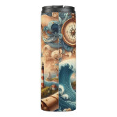 Piratenschip met kompas en golven thermosbeker (Achterkant)