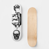 Piratenschip met twee naar buiten gerichte schedel persoonlijk skateboard (Voorkant)