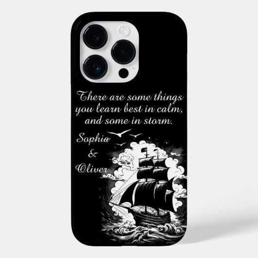 Piratenschip Modern Motivatie Quote Wit Tekst Case-Mate iPhone Case (Achterkant)