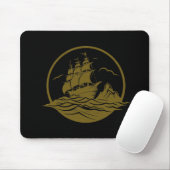Piratenschip Ocean World Wonder Adventure Vector Muismat (Met muis)