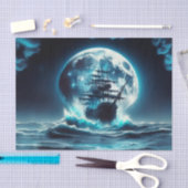 Piratenschip op Wild Waves Maanverlichte Nachtdeco Tissuepapier (Craft)