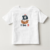 Piratenschip personaliseer verjaardag kinder shirts (Voorkant)
